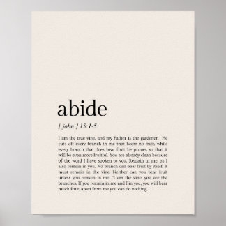 John 15:1-5 I'm the True Vine, Abide In Me Poster