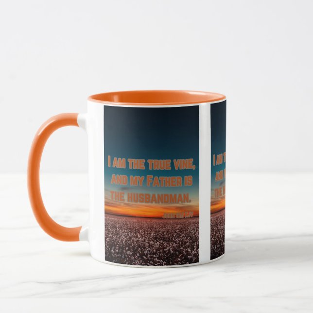 John 15:1 KJV Bible Verse Pic Two-Tone Mug (Left)