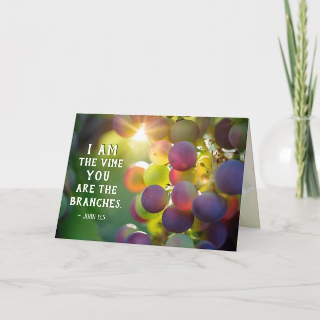 John 15:5 I Am the Vine You are the Branches Jesus Card (Front)