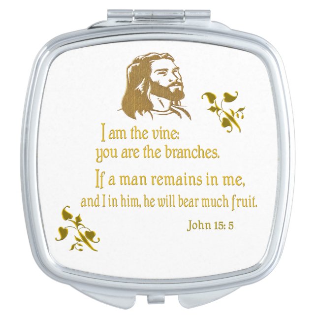 John 15:5  mirror for makeup (Front)