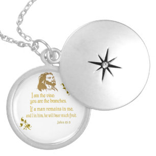 John 15:5 products silver plated necklace