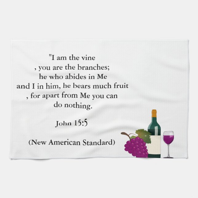 John 15:5 Verse Kitchen Towel (Horizontal)