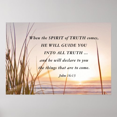 John 1613 Spirit of Truth Will Guide You Ocean Poster