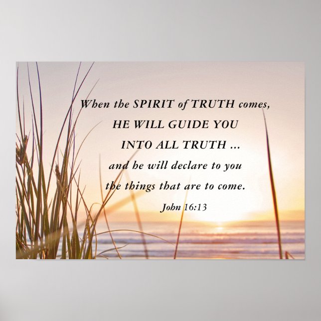 John 16:13 Spirit of Truth Will Guide You, Ocean Poster (Front)