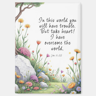 John 16:33 Bible Verse Image Poster Magnet