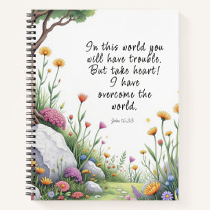 John 16:33 Bible Verse Image Poster Notebook