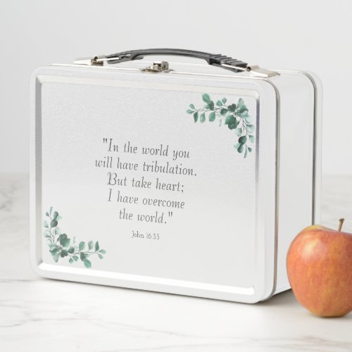 John 1633  Bible Verses to Encourage You Metal Lunch Box