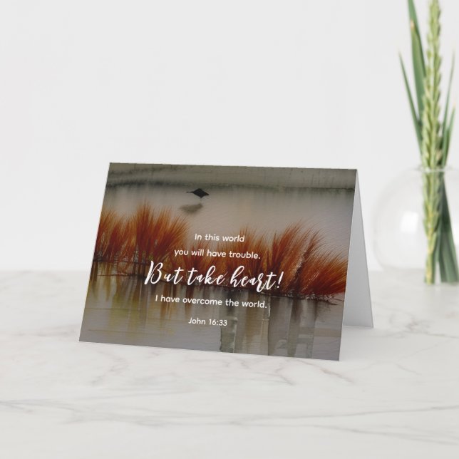John 16:33 I have Overcome Bible Verse Christian Card (Front)