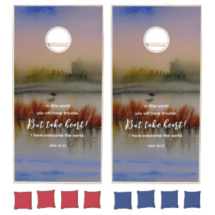 John 16:33 I have Overcome Bible Verse Christian  Cornhole Set
