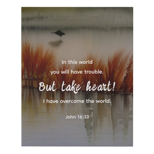 John 16:33 I have Overcome Bible Verse Christian Faux Canvas Print (Front)