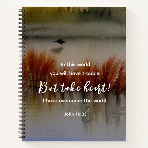 John 1633 I have Overcome Bible Verse Christian Notebook