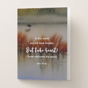 John 16:33 I have Overcome Bible Verse Christian Pocket Folder