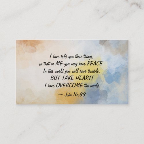 John 1633 I Have OVERCOME the World Business Card