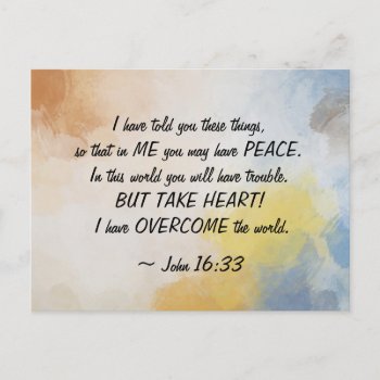 John 16:33  I Have Overcome The World! Postcard by CChristianDesigns at Zazzle