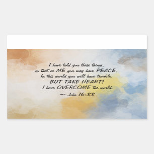 John 16:33 I Have OVERCOME the World Rectangular Sticker