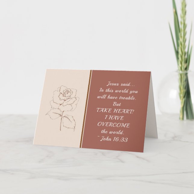 John 16:33 Take Heart! I Have Overcome the World Card (Front)