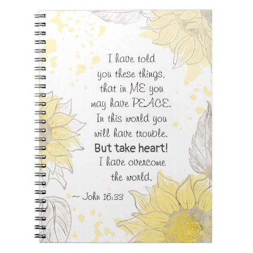 John 1633 Take heart I have Overcome the World Notebook