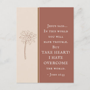 John 16:33 Take Heart! I Have Overcome the World Postcard