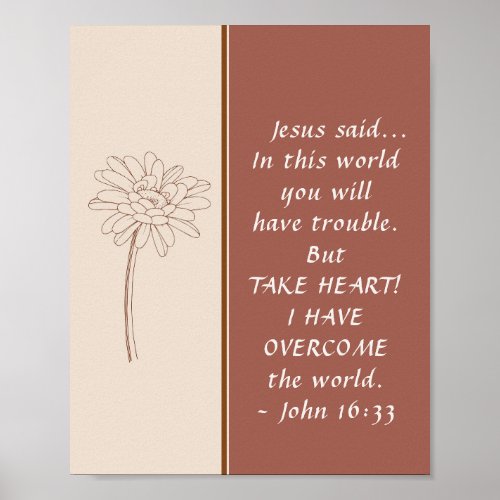 John 1633 Take Heart I Have Overcome the World Poster