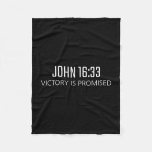 John 16_33 - Victory Is Promised Bible Religious V Fleece Blanket