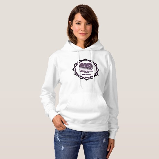 John 19:2-3 KJV Bible Verse Scripture Women's Hoodie (Front Full)