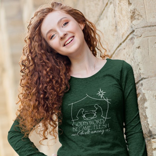 John 1:14 Christian Nativity Scripture Long Sleeve T-Shirt (Creator Uploaded)