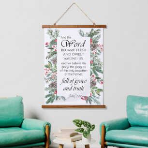 John 1:14 Christmas Bible Verse Hanging Tapestry