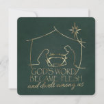John 1:14 Christmas Nativity Scripture Religious Holiday Card