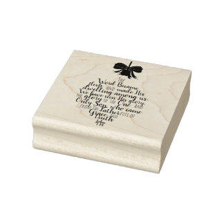 John 1:14 Ornament Shape Typography Rubber Stamp