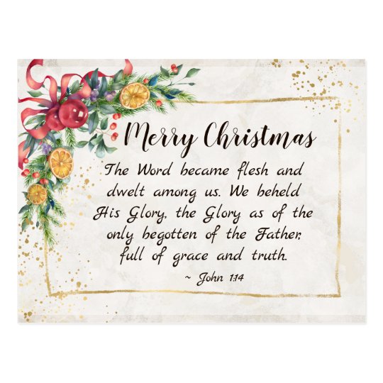 John 1:14 The Word became Flesh, Christmas Postcard | Zazzle.com