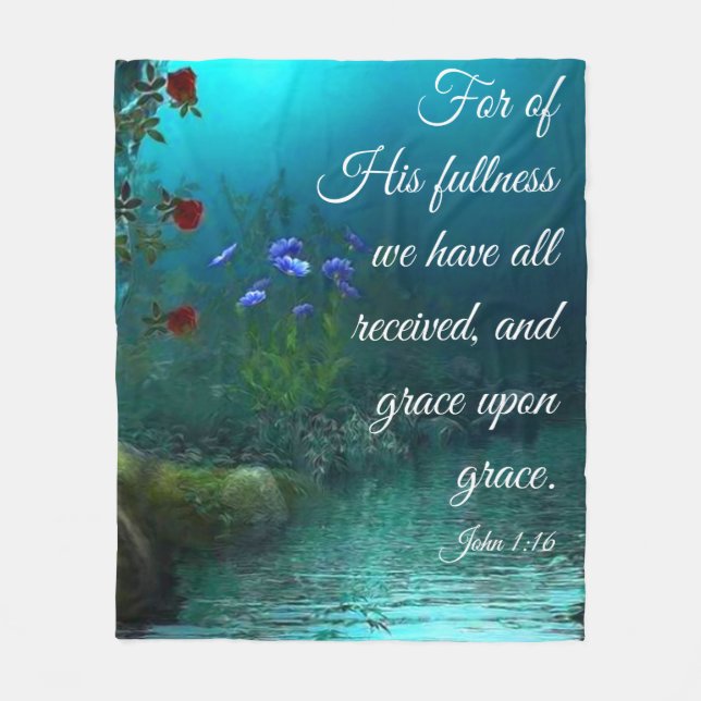 John 1:16  fleece blanket (Front)