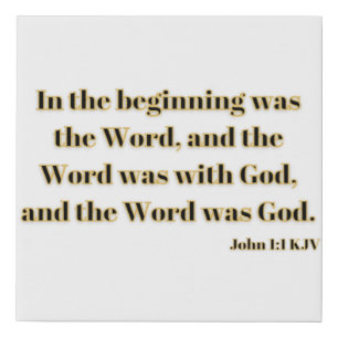 John 1:1 Bible Scripture KJV Canvas Wall Art