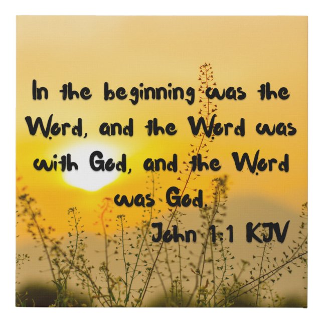 John 1:1 Bible Verse Scripture KJV Canvas Wall Art (Front)