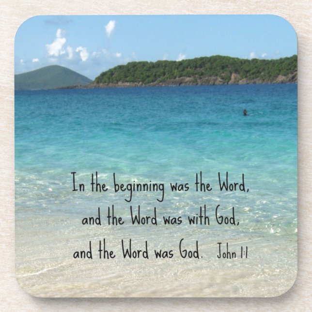 John 1:1 In the beginning was the Word... Coaster (Front)