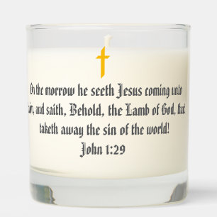 John 1:29 Bible Verse Scented Jar Candle