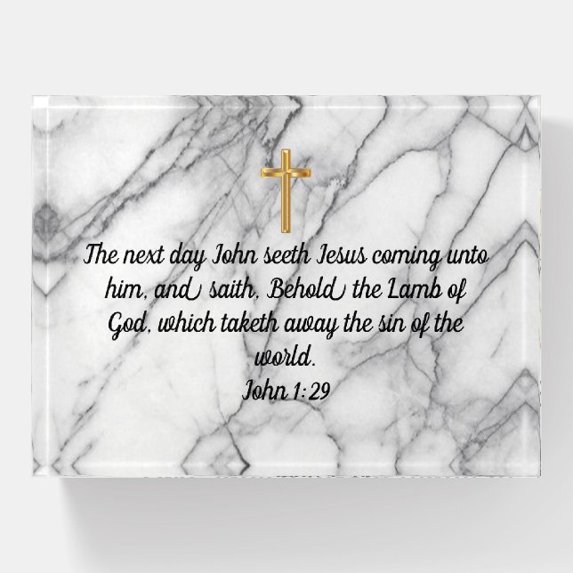 John 1:29 Paperweight (Front)