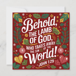 John 1:29 The Lamb of God Christian Christmas Holiday Card