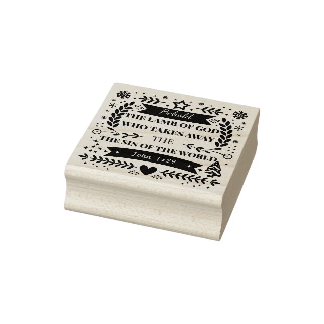 John 1:29 The Lamb of God Christian Christmas Rubber Stamp (Stamp)