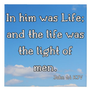 John 1:4 Bible Verse KJV Pic Wall Art