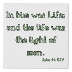 John 1:4 Bible Verse KJV Wall Art