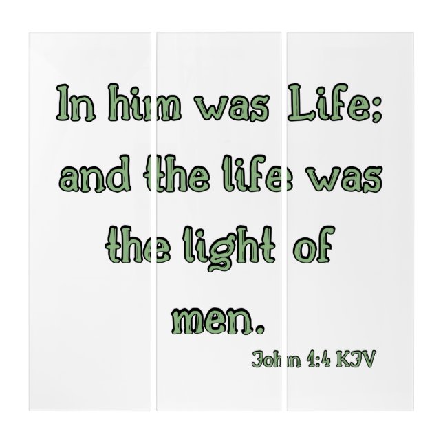 John 1:4 KJV Bible Verse Wall Art (Front)