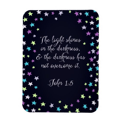 Custom Kitchen Magnets 4 John 1:5 The Light Shines In The Dark Bible Quote Magnet