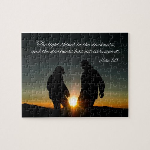 John 15 The light shines in the darkness and Jigsaw Puzzle