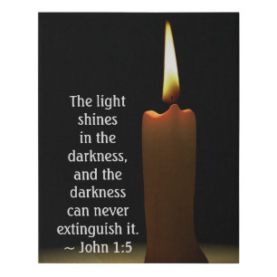John 1:5 The Light Shines in the Darkness Faux Canvas Print