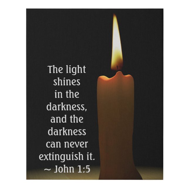 John 1:5 The Light Shines in the Darkness Faux Canvas Print (Front)