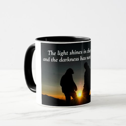 John 15 The light shines in the darkness Mug