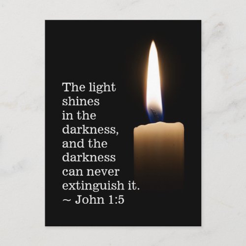 John 15 The Light Shines in the Darkness Postcard