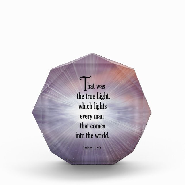 John 1:9 acrylic award (Front)