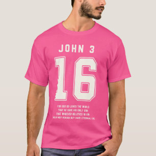 John 316 Bible Verse Team Sports Jersey Christian T-Shirt