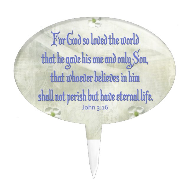 John 316 Dogwood Cake Topper (Front)